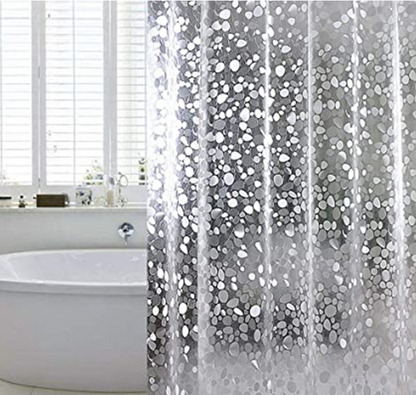Cobble Print Transparent Bathroom Shower Curtains