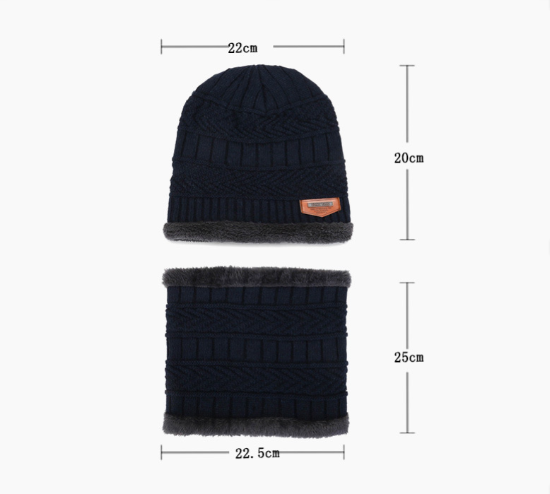 Men's Fleece Liner Winter Knitting Hats&Scarf--Free Shipping at meselling99