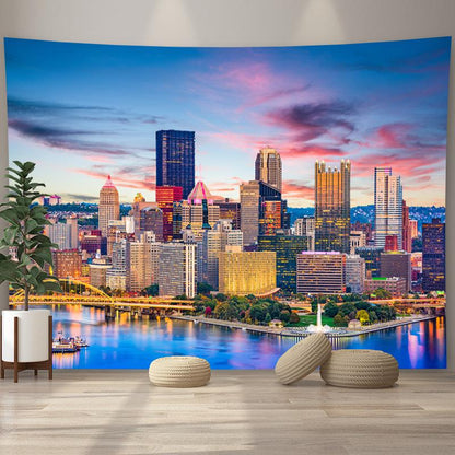 City Nightscape Home Decorative Hanging Wall Tapestry