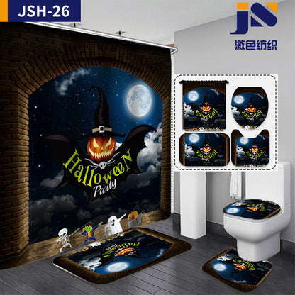 Horrible Halloween Fabric Shower Curtain Sets for Bathroom Decoration