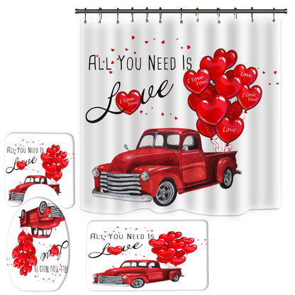 Happy Valentine's Day Fabric Shower Curtain Sets