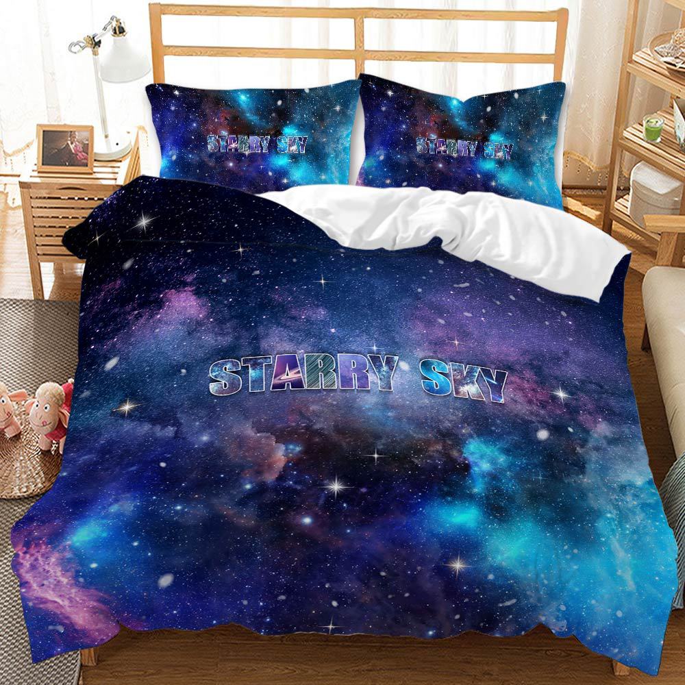 3D Starry Sky Space Designed Dovet Cover Bedding Sets