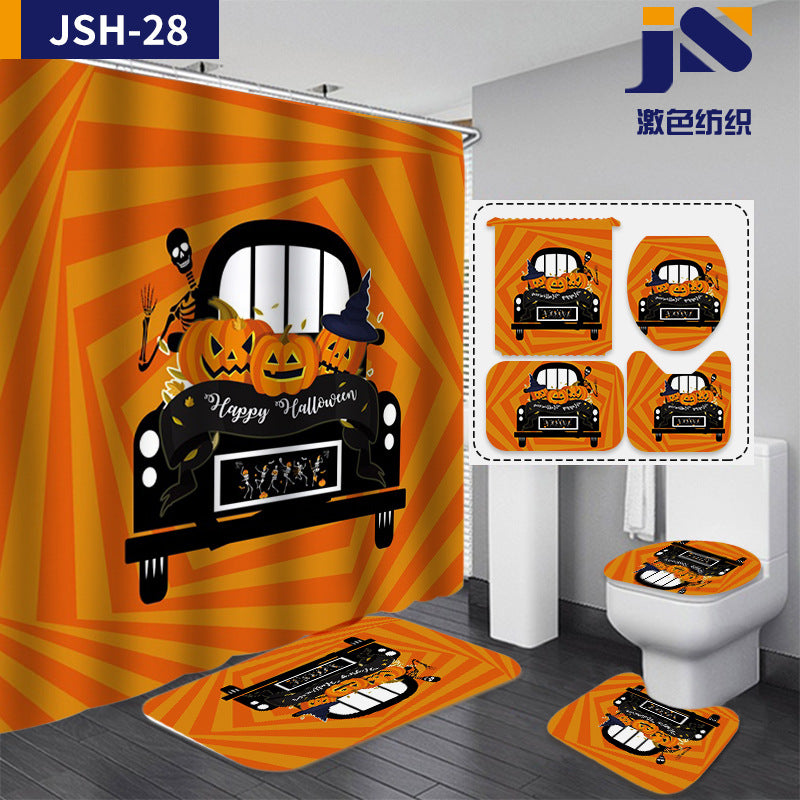 Horrible Halloween Fabric Shower Curtain Sets for Bathroom Decoration