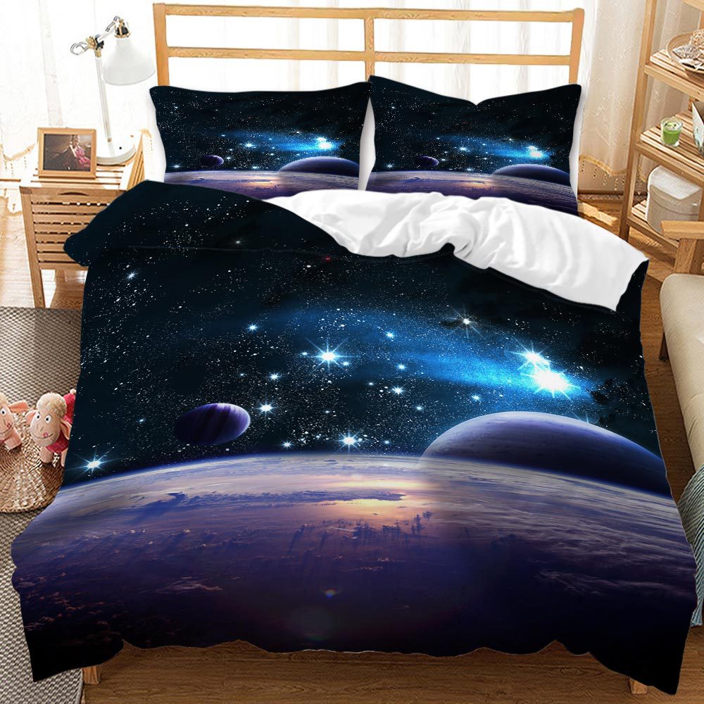 3D Starry Sky Space Designed Dovet Cover Bedding Sets