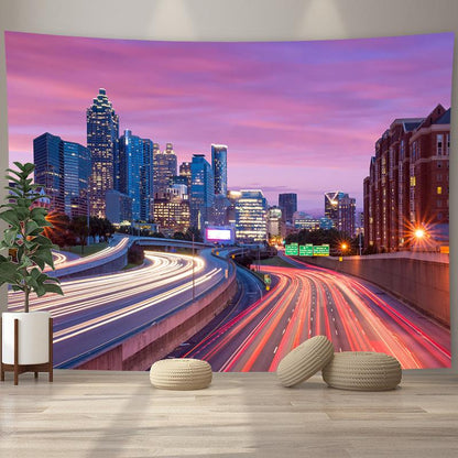 City Nightscape Home Decorative Hanging Wall Tapestry