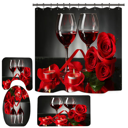 Happy Valentine's Day Fabric Shower Curtain Sets