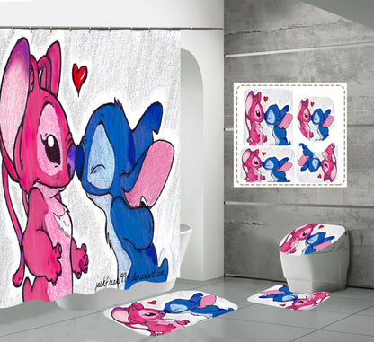 Cartoon Print Fabric Shower Curtain Sets