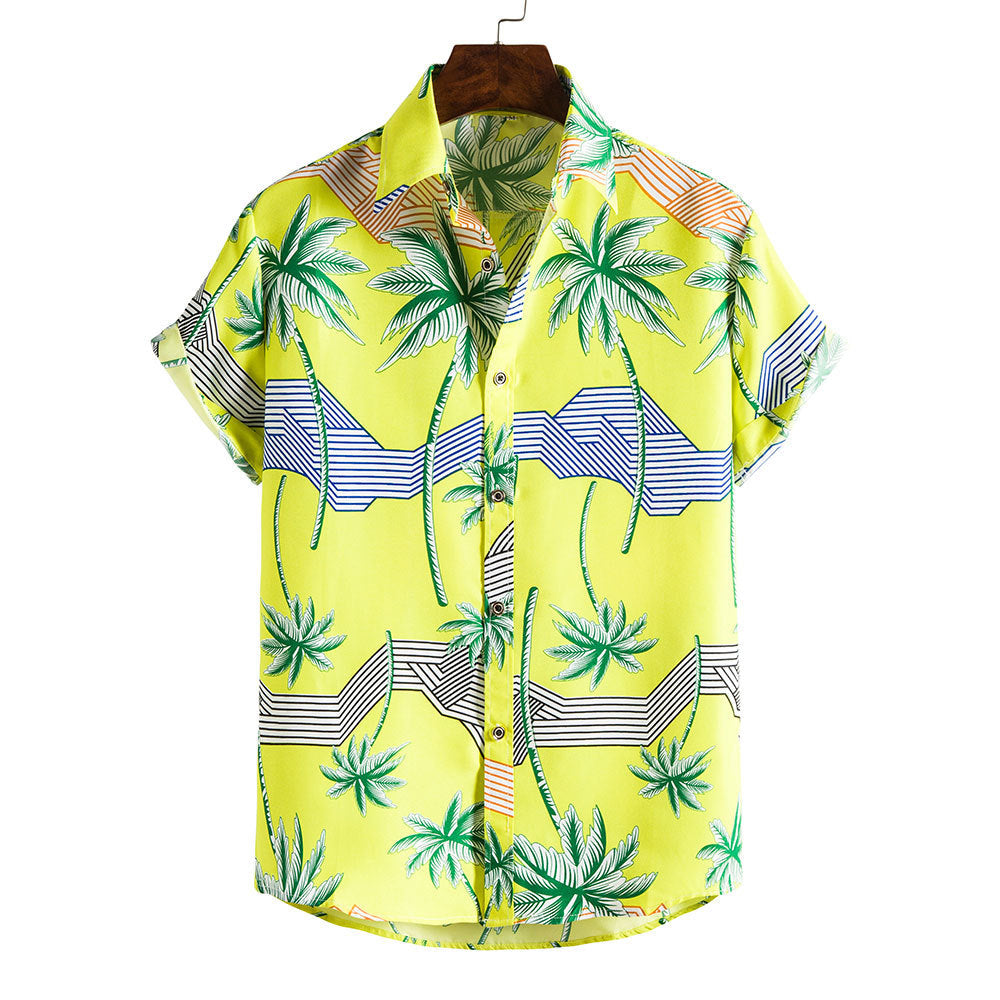 Floral Print Men's Short Sleeves Summer T Shirts