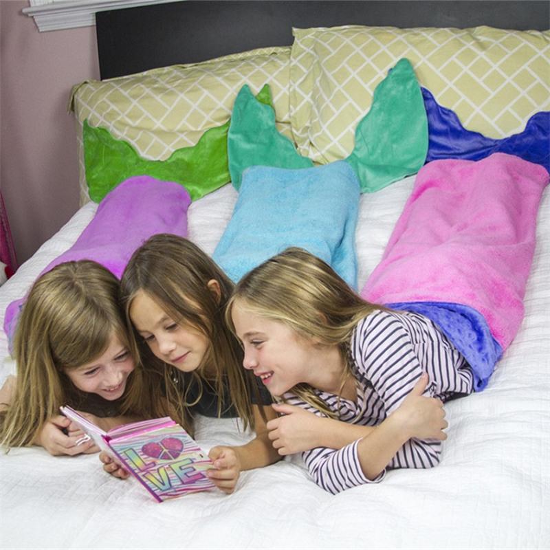 Shark Mermaid Tail Blanket Children Kids Mermaid Blanket--Free Shipping at meselling99