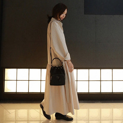 Casual Striped Long Shirt Dresses for Women