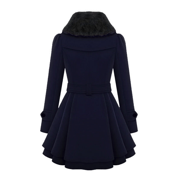 Women Plus Sizes Winter Warm Thicken Overcots with Belt