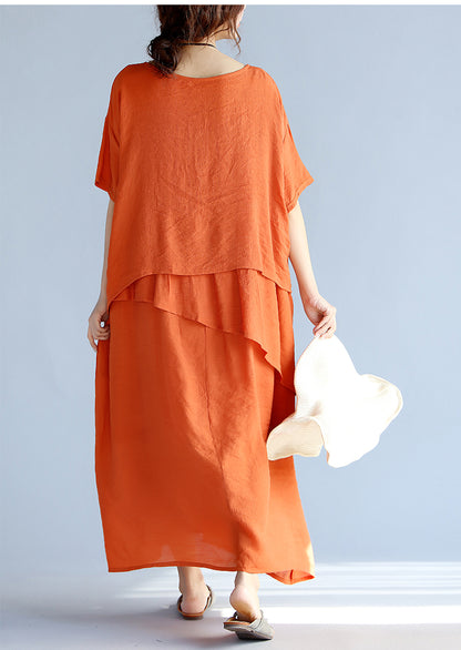 Plus Sizes Summer Women Linen Long Dresses