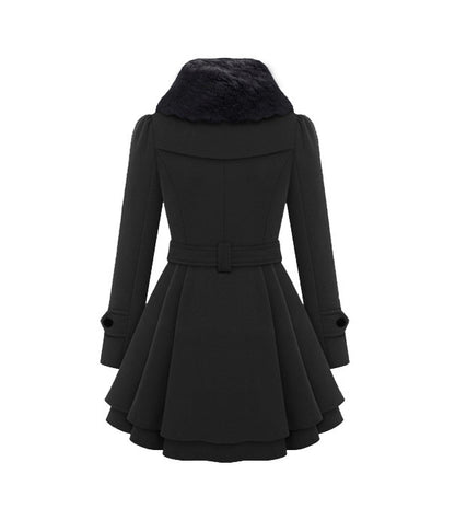 Women Plus Sizes Winter Warm Thicken Overcots with Belt