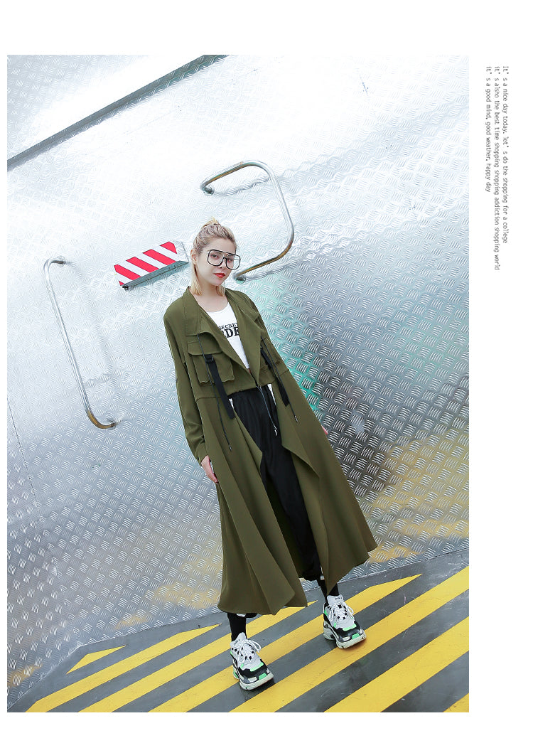 Designed Women Long Wind Break Overcoats