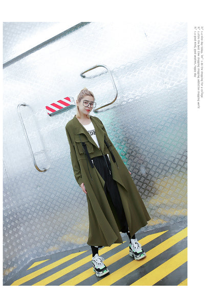 Designed Women Long Wind Break Overcoats