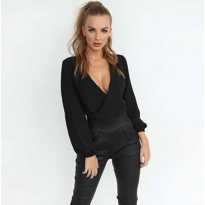 Sexy Backless Long Sleeves Blouses-STYLEGOING