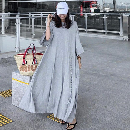 Women Summer Plus Sizes Loose Cozy Dresses-STYLEGOING