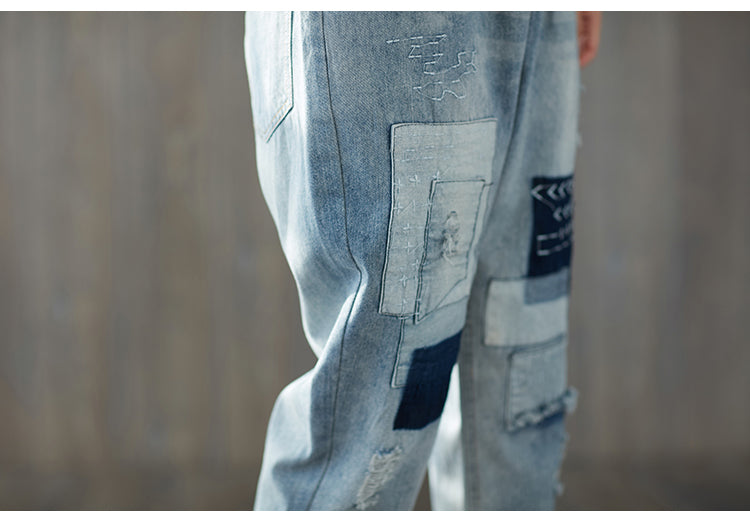 Casual Elastic Waist Cropped Jeans for Women