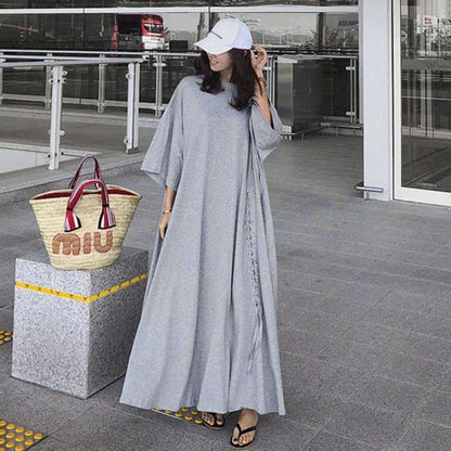 Women Summer Plus Sizes Loose Cozy Dresses-STYLEGOING