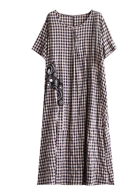 Cozy Patchwork Linen Quilting Dresses-STYLEGOING