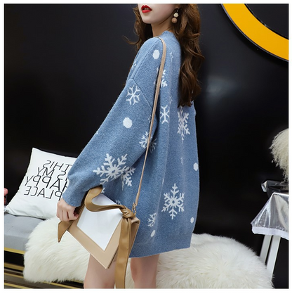 Women Christmas Snow Man Knitting Sweaters-STYLEGOING