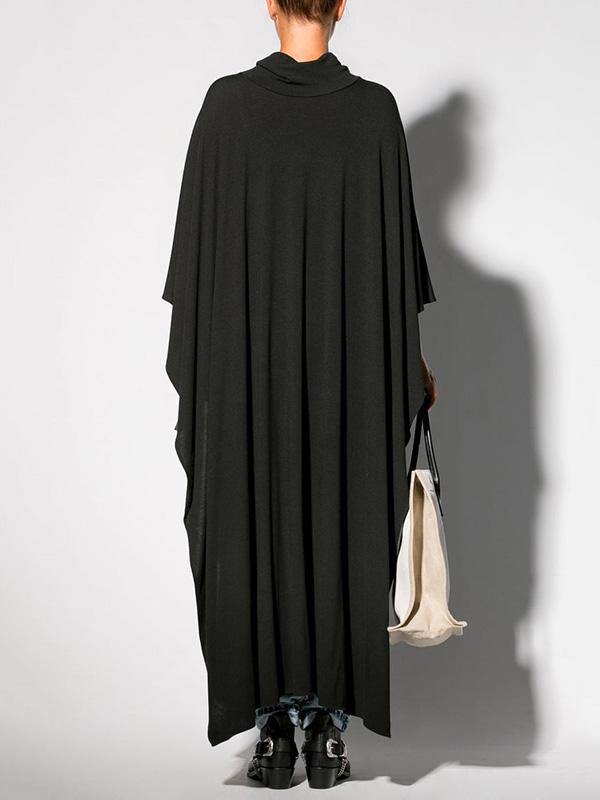 Black&Gray Lace-Up Split-Side Cape Outwear-STYLEGOING