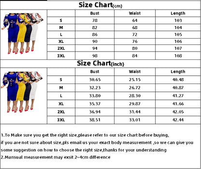 Classy Floral Print Plus Sizes Dresses for Women