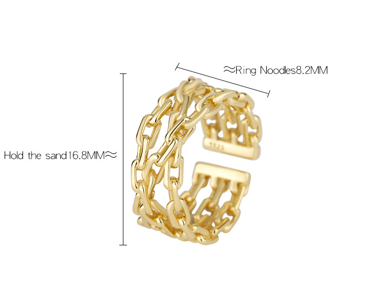 Fashion Bind Chains Silver Rings for Women