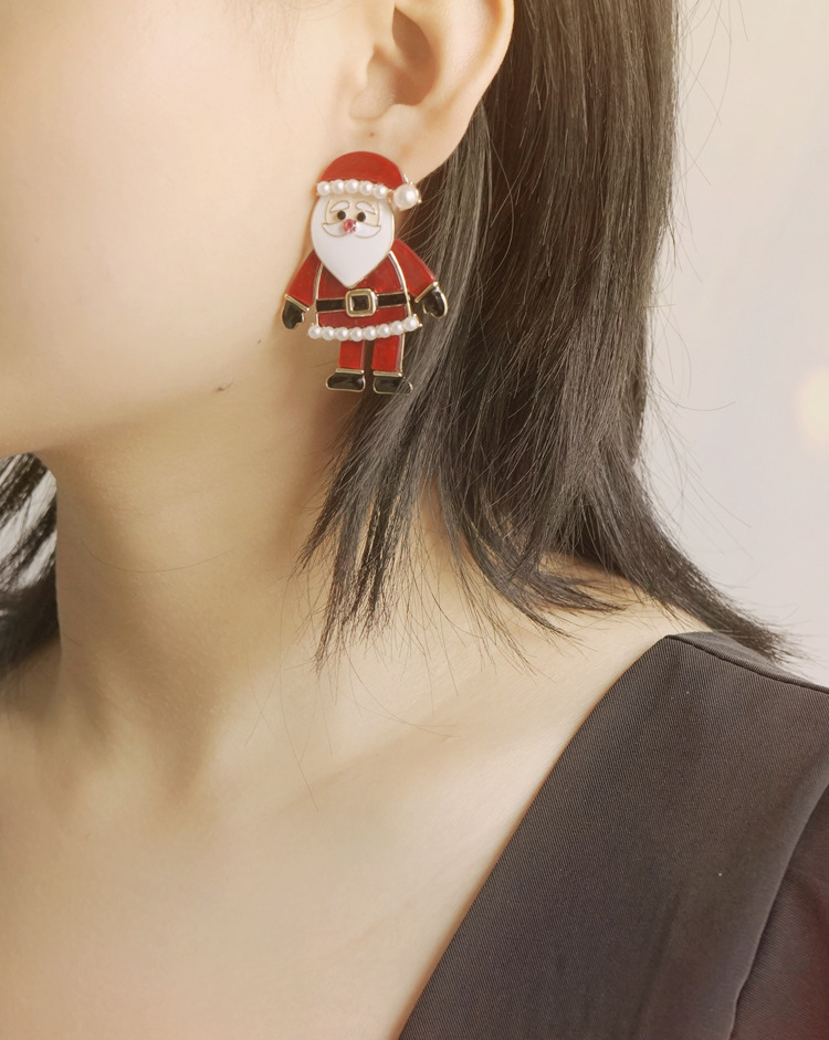 Christmas Santa Claus Women Studs Earrings