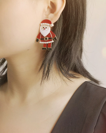 Christmas Santa Claus Women Studs Earrings