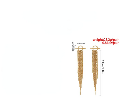 Vintage Tassels Design Metal Drop Earrings