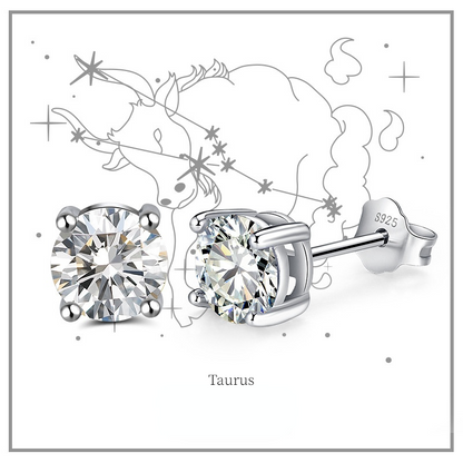 Fashion Sterling Silver Twelve Constellation Earring Studs