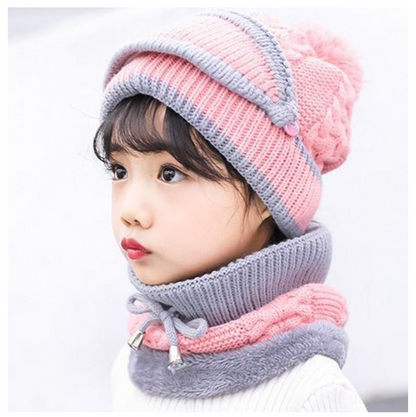 Winter Fleece Liner Warm Knitting Kids Hats&Scarfs--Free Shipping at meselling99