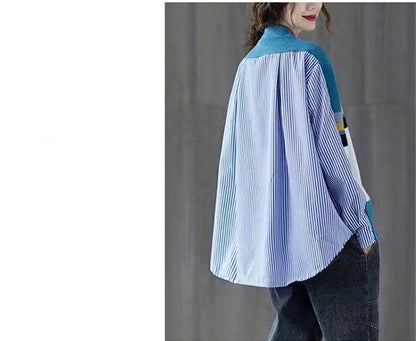 Vintage Long Sleeves Striped Knitting Women Cardigan Sweaters
