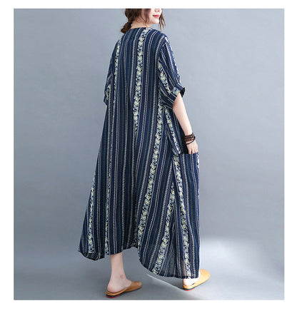 Summer Linen Plus Sizes Women Long Dresses