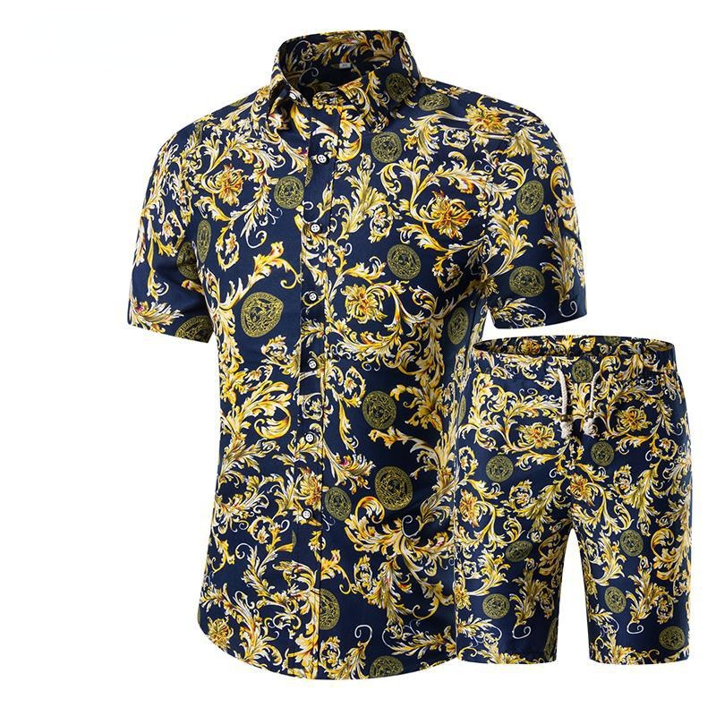 Summer Plus Sizes Short Sleeves T Shirts and Pants Sets for Men