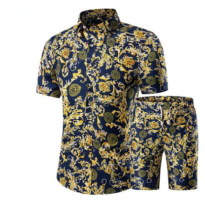 Summer Plus Sizes Short Sleeves T Shirts and Pants Sets for Men