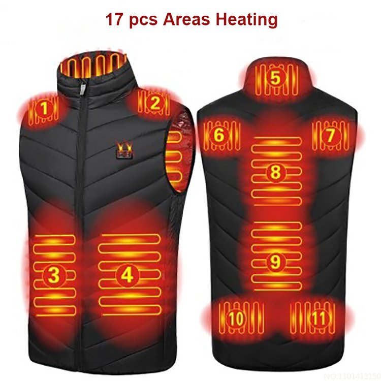 Fashion Men Women Coat Intelligent USB Electric Heating Thermal Warm Winter Heated Vest