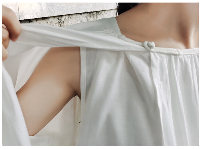 Casual White Long Sleeves Blouses and Linen Pants