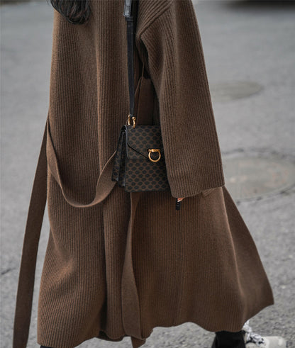 Luxury Vintage Plus Sizes Long Knitted Overcoats