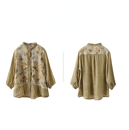 Vintage Flowers Classy Women Long Sleeves Shirts