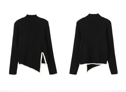 Designed High Neck Women Knitted Pullover Sweaters