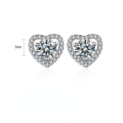 Fashion Sterling Sliver Sweetheart Earrings Stud