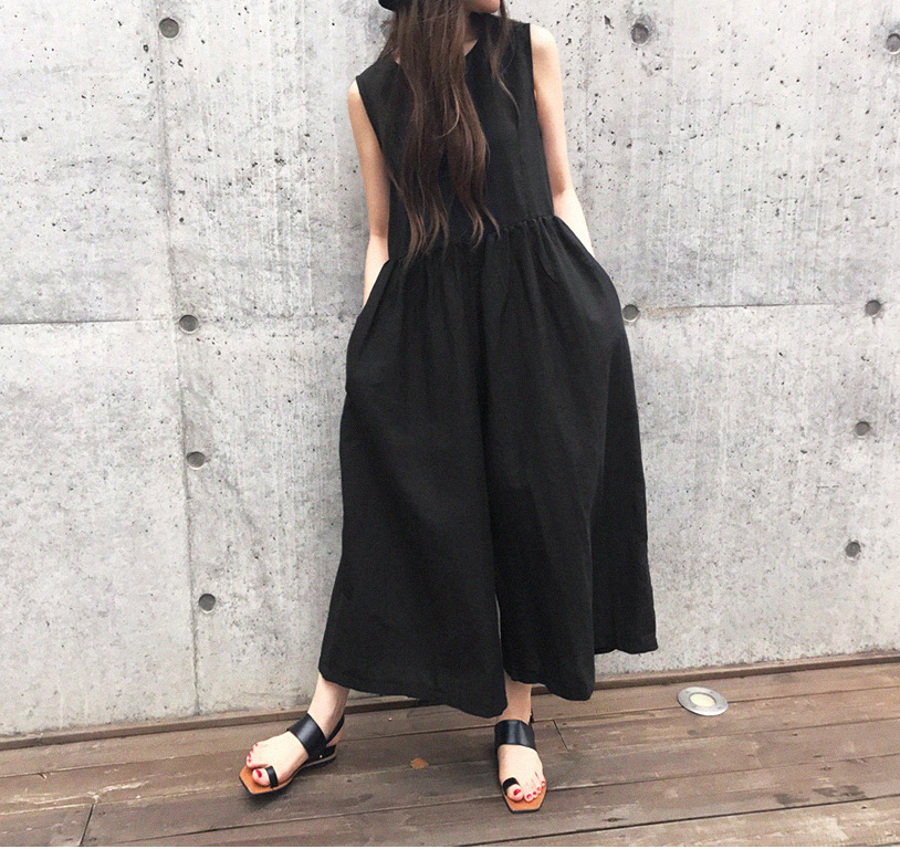 Casual Summer Linen Loose Jumpsuits-STYLEGOING