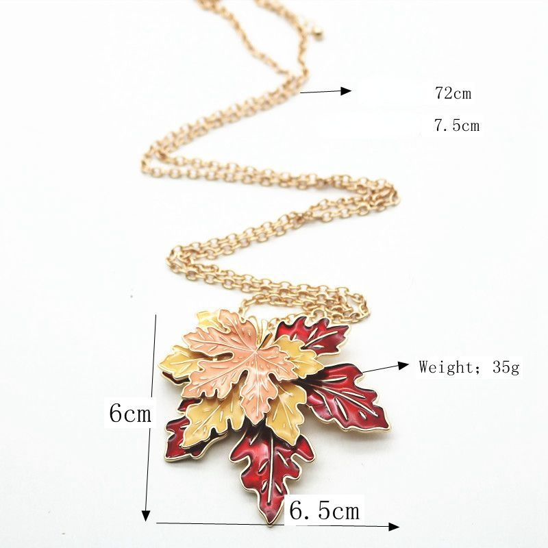 Vintage 3D Maple Leaves Necklaces and Brooch