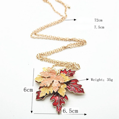 Vintage 3D Maple Leaves Necklaces and Brooch