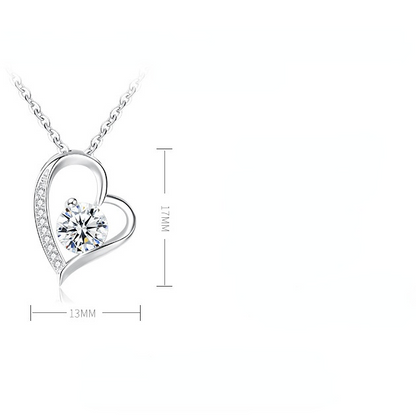Fall In Love At First Sight Zircon Sterling Sliver Necklace
