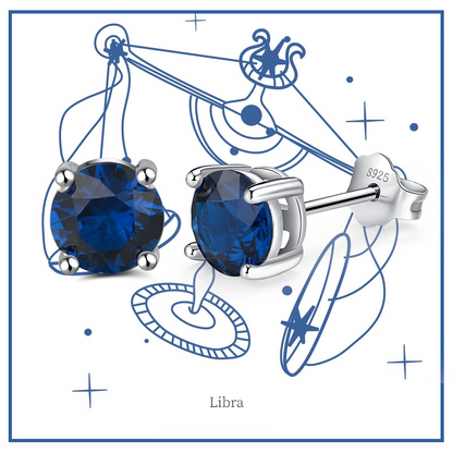 Fashion Sterling Silver Twelve Constellation Earring Studs
