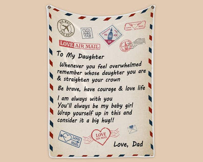 Dad to Daughter Envelope Fleece Blanket--Free Shipping at meselling99