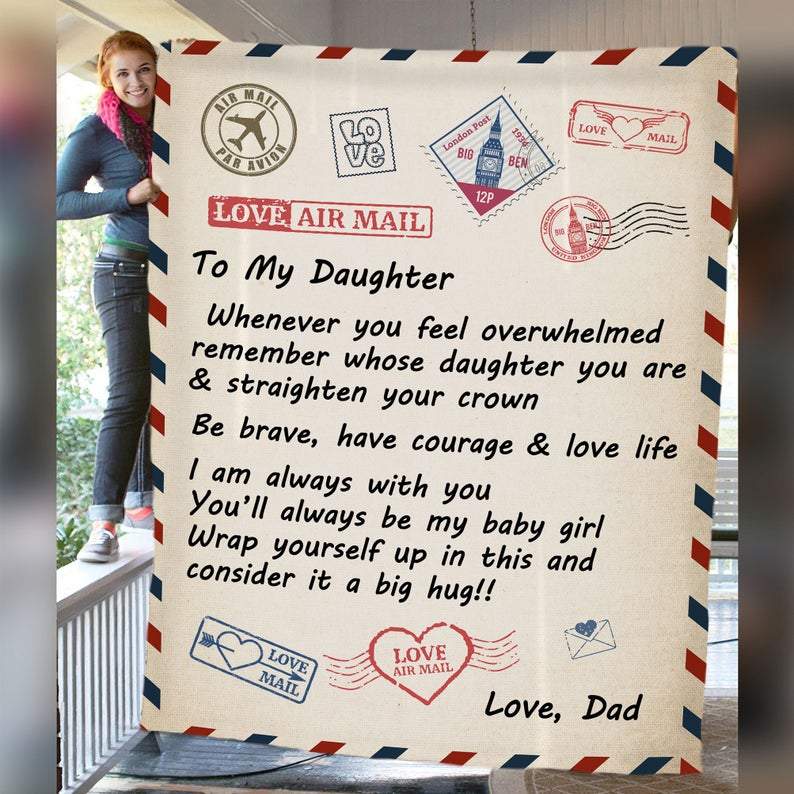 Dad to Daughter Envelope Fleece Blanket--Free Shipping at meselling99
